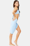 Secrets By ZeroKaata Solid Ribbed Bikini Set with Sarong - Blue — thumbnail 5